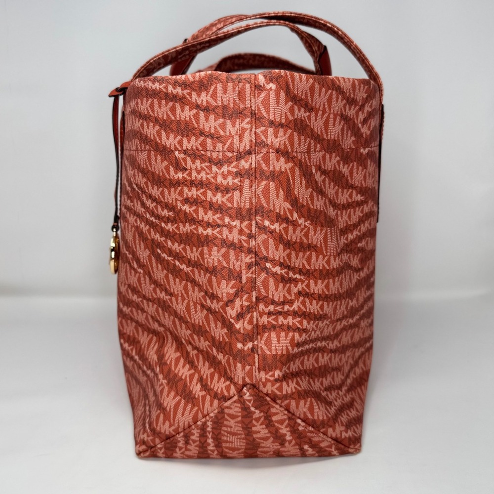 Michael Kors "The Michael" XLarge Animal Print Logo Tote Bag Dark Orange Zebra - Picture 9 of 10